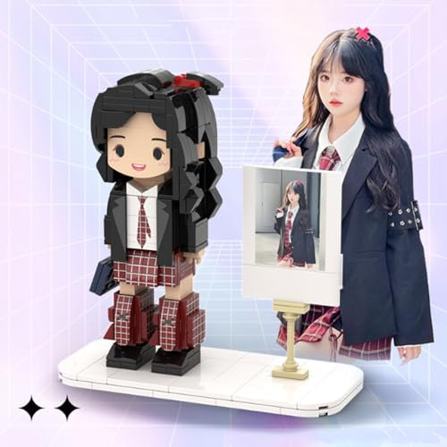 Brick Figures Personalised,Personalized Photo Blocks Custom Building Blocks 3D Portrait Handmade Gift for Friends Lover,Unique Christmas Birthday Gifts for Women Men