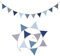 Tongyixin Wimpelkette Kinderzimmer, hausbett Himmel，Girlande Kinderzimmer，Kinderzimmer Deko，Wanddeko Geschenk，Wandtattoo Kinderzimmer Mädchen & Jungen，Babyzimmer & Babybett Deko(Einfachheit - Blau)