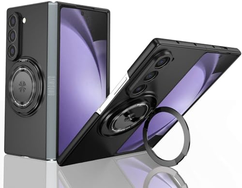 ZHOZEXIN Compatibile con Samsung Galaxy Z Fold 6, Supporto magnetico ad anello Antiurto Custodia sottile per telefono, Custodia protettiva per Samsung Galaxy Z Fold 6 (Nero)