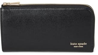 kate spade new york Devin Damen Continental Geldbörse aus Saffiano-Leder mit umlaufendem Reißverschluss, Schwarz, Einheitsgröße
