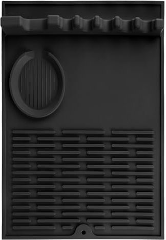 Silikon-Grillwerkzeug-Matte für Blackstone, hitzebeständige Spatelmatte, Grillwerkzeugablage, Silikon-Grill-Pad, Blackstone Grillzubehör für Küche, Kochen und Arbeitsplatte (Schwarz)