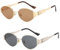BSITSSS 2 Paar Retro Ovale Sonnenbrille Damen Herren, Metal Moden Sunglasses, UV Schutz Sonnebrille, Klassiker Sonnen Brille, Sonnenbrill für Radfahren Laufen Reisen Campingplätze