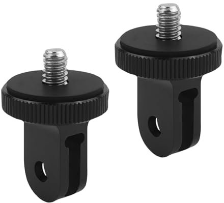 Fascetta Tripod Mount Adapter For Gopro 2pcs Aluminium 1/4 -20 Camera Mounts 1/4 Conversion Adapter Tripod Accessories for Gopro Hero 11 10 Insta360 Sony Xiaomi Yi and Action Cameras