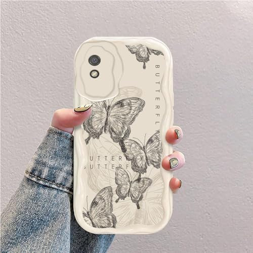 Schmetterling Welle Silikon Weich Hülle Kompatibel mit Xiaomi Redmi 9A/Redmi 9AT Weiß