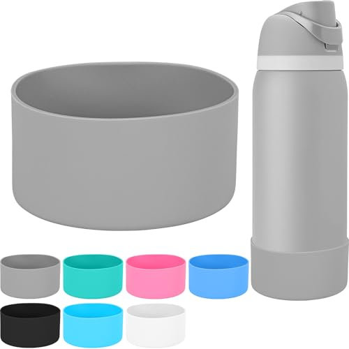 Mayoii Silicone Boot Sleeve Anti-Slip 12oz & 24oz Protective Cover Durable Silicone Bottom Protector for Water Bottles (Grey, 12oz&24oz)