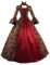 MEIbax 2024 Robe Rétro Médiévale Femme Victorienne Reine Costume Grande Taille Manches Trompette Renaissance Gothique de Soirée Cocktail Elegante Deguisement Halloween Carnaval