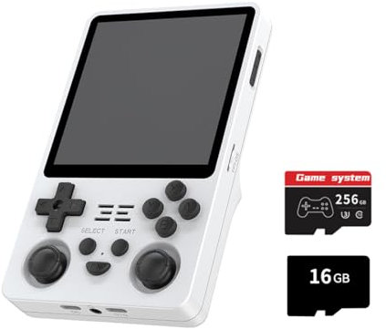 JOYARCH Console di gioco portatile RGB20SX con 30.000 giochi classici, schermo IPS da 4 pollici, sistema Linux RK3566, scheda TF 256G, bianco
