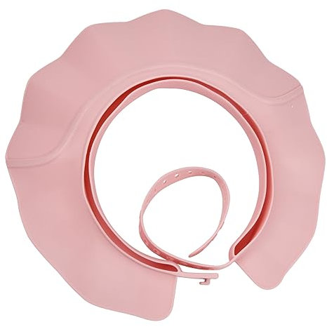 Visière Bain Protéger les Yeux et les Oreilles Silicone Réglable Bonnet de Douche Fonction Trois en un Bonnet de Bain Enfant (rose)