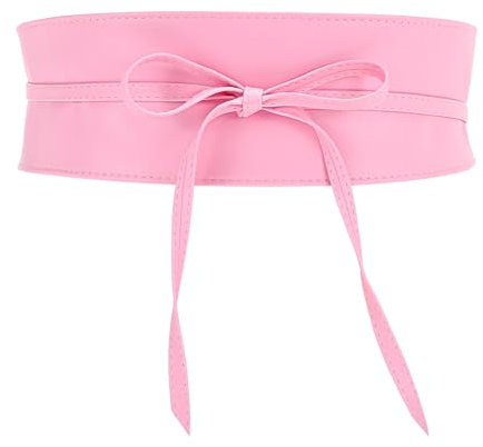 JasGood Damen Breiter Obi Gürtel Damen Taillengürtel Breiter Wickelgürtel Taille Band zum Schnüren Hüftgürtel Bindegürtel für Kleid,Rosa,87cm
