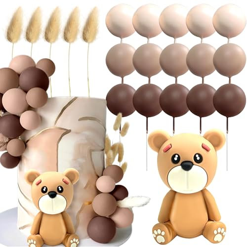 LaVenty Brown BabyDusche Kuchen Dekoration Teddybär Kuchen Topper Geschlecht Enthüllen Kuchen Dekoration Bär BabyDusche Party Supplies Teddybär Dekoration