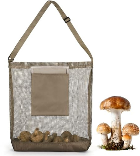 BELLALICHT Pilz Jagdtasche,Pilz Sammeltasche,Pilz Tasche,Obstpflücktasche, Zusammenklappbarer Sammelbeutel Outdoor,Verstellbarem Schultergurt, Ernte Aufbewahrungstasche für Camping,Wandern,Sammeln