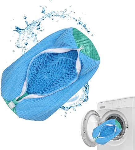 Bolsa para lavar zapatos para lavadora, bolsa para zapatos para lavadora, zapatillas, bolsa para lavadora y secadora (azul, 1 unidad)