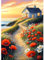 MXJSUA Diamant Painting Bilder Erwachsene Set, Blumenhaus am Strand 5D Diamond Painting Full Drill, Diamant Painting Bilder Kunsthandwerk House Wall Dekoration 30x40cm