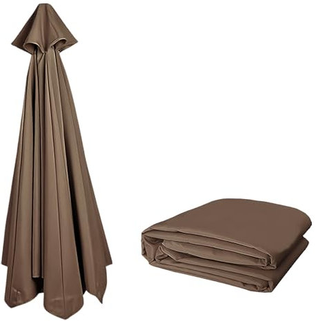 3.50m Ersatzschirm für den Außenbereich | Dicker Und Starker Marktschirm Ersatzbespannung | Sonnenschirm Ersatzbezug für 8 Rippen | UV-Schutz und wasserabweisend | Nur Ersatz-Schirmdach(Dark top)