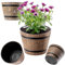 KADAX Lot de 4 – Ø23, 30, 40, 50 cm – Pot de Fleurs décoratif, Plastique Imitation Bois (Gris)