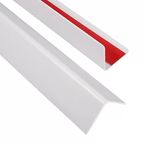 MYRDBT Kantenschutz Eckschutz für die Wand, weiß, PVC-Eckschutz für Wände/Möbel/Tische/Schränke, 89°-Winkel, Hunde- und Babyschutz, Kantenverkleidung/Schutz mit Klebeband, 8 cm breit