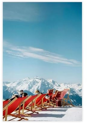 NKALFGH Kunstdruck auf Leinwand, Vintage-Ski-Kunstdruck, 50 x 75 cm