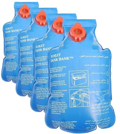 PEPTE Toilet Tank Bank Flush Cistern Insert Water Saving Device (Pack of 4)