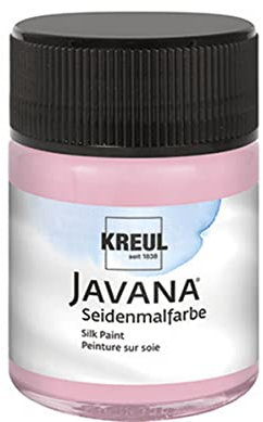 Kreul 8171 - Javana peinture sur soie en pot de 50 ml, rose, couleur hautement pigmentée et brillante à base d'eau, au caractère fluide et liquide, pénètre profondément dans les fibres