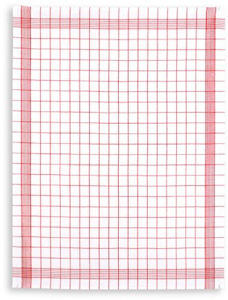 KRACHT, Halbleinen Geschirrtuch Trockenperle klassisch rot, 50x70