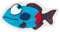 Homescapes Kinderteppich, Blauer Fisch, Bunter Teppich, Vorleger 40 x 75 cm. Farben: Blau und Weiß. Geeignet für Badezimmer oder Kinderzimmer