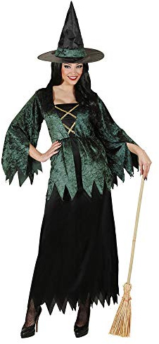 W WIDMANN MILANO Party Fashion - Hexen Kostüm für Damen, Kleid und Hut, Magierin, Moorhexe, für Halloween, Karneval, Mottoparty
