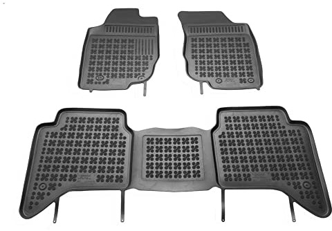 REZAW PLAST 201427 Fußmatten Set Gummimatten Vorne und Hinten Matten schwarz Kompatibel mit TOYOTA HILUX III Pick-up TGN1, GGN2, GGN1, KUN2, KUN1