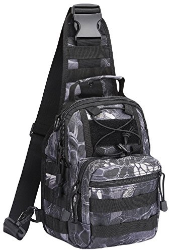 G4Free Lightweight Tactical Chest Backpack Tactical Sling Backpack Military Shoulder Bag EDC Chest Bag for Outdoor Sports Camping Hiking, jungle camouflage, 7L, Suitcase