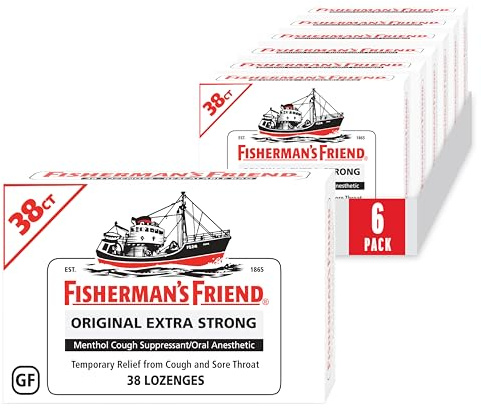 Fisherman's Friend Original Extra Strong Cough Drops, 38 Drops x 6 Pack