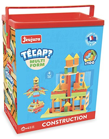 Jeujura - TECAP Multiform - 175 Pièces - Jeu de Construction 3 Ans - 8344 | Planchettes en bois - Jeu d’équilibre créatif et imagination - Modèles Inclus - Idée cadeau enfant - Fabriqué en France