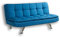 Home Detail Modern Fabric 3 Seat Sofa Bed with Chrome Legs in Choice of Five Stylish Colours (Blue)