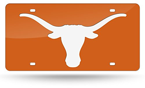 Rico Industries NCAA Texas Longhorns Laser Inlaid Metal License Plate Tag, 6 x 12-