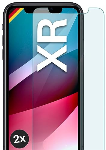 moex Schutzfolie für iPhone XR Glas 9H Härte, gehärtetes Schutzglas, Panzer Schutz Glas Displayschutz Folie, kompatibel mit jeder Handy Hülle, ShockProtect 2 Stück