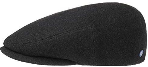 HAMMABURG Teflon Flatcap Damen/Herren – Made in The EU - Handmade - Mit Schurwolle - Wasserabweisende Schirmmütze - Futter aus 100% Baumwolle - Schiebermütze Herbst/Winter anthrazit 55 cm