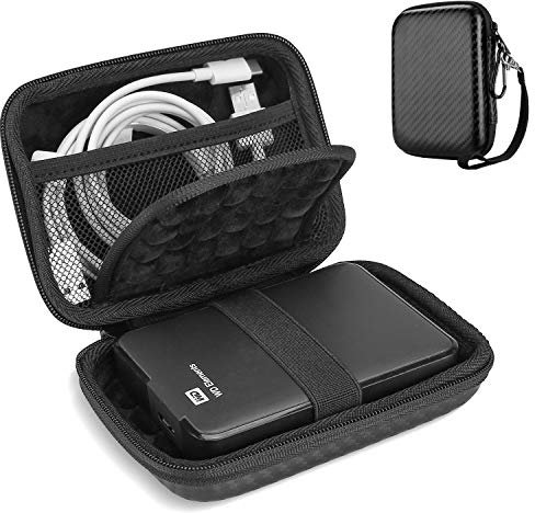 ProCase 2.5”Festplattentasche für Canvio Basics Western Digital WD Elements My Passport Seagate Portable Drive/Backup Plus Slim USB 3.0, Samsung T9 Portable Externe Festplatte Tasche -Twill