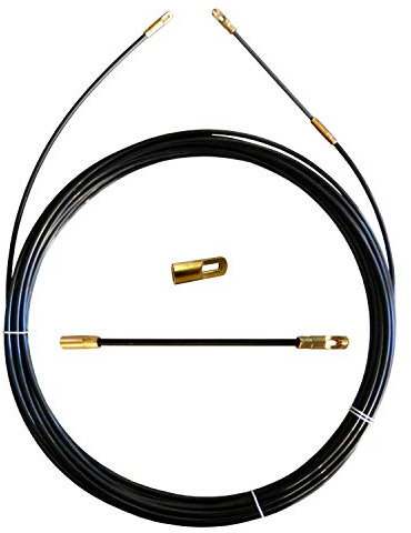 Aiguille tire-fils en perlon noir Ø 4 mm, 30 mètres, avec terminaux interchangeables