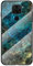 Funda de mármol para Xiaomi Redmi Note 9, funda de cristal templado transparente de mármol de silicona suave compatible con Xiaomi Redmi Note 9 (azul)