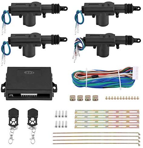 Universal Auto Türschloss Keyless Entry System Zentralverriegelung Fernbedienung Kit mit 2 Klappschlüssel, Fernbedienung, Zentralverriegelung nachrüsten, Kit mit Kofferraum-Entriegelungsknopf