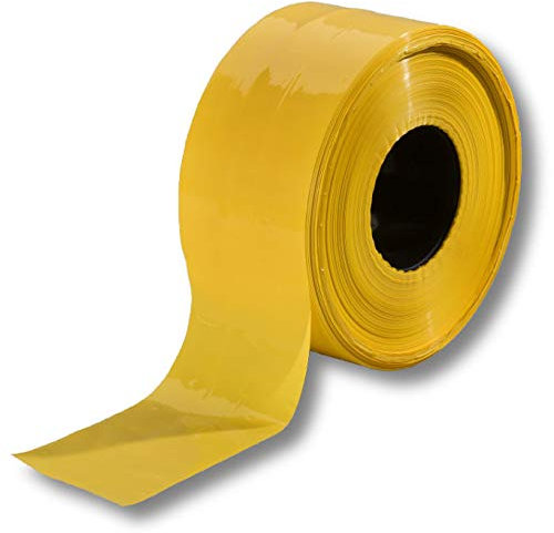 1 Rolle super stabiles Absperrband Flatterband Warnband Trassenband Folienband Parkplatzsperre Baustellenabsperrung 75mm (250m, Gelb)