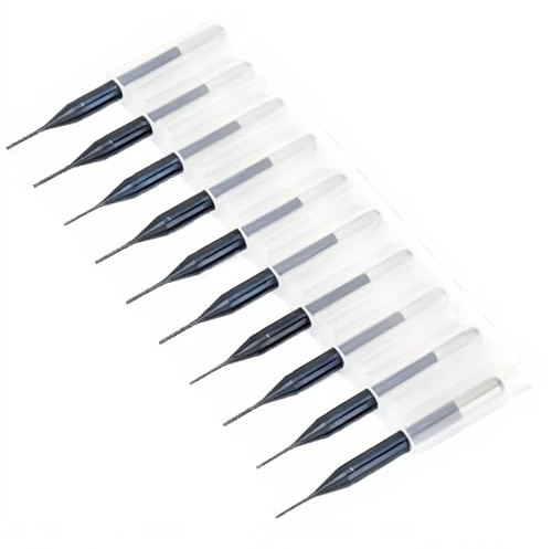 10pcs Ensembles de Bits de Fraise en Bout CNC Bits rotatifs PCB Bits de fraisage cnc bohrer carbure de tungst¨¨ne, CNC routeur en Spirale Bits CNC routeur Bit Fraises en bout avec foret