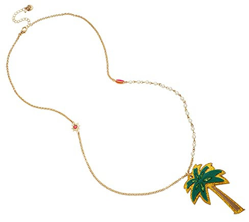 Betsey Johnson Palm Tree Pendant Long Necklace