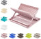 Plastific Folding Dish Drainer With Tray, Drip Tray, Cutlery Holder and Plate Drying Rack (Pink)