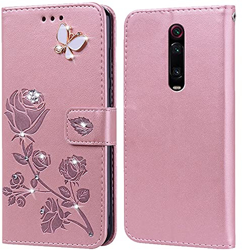 PKQTOP Hülle für Xiaomi Mi 9T/Mi 9T Pro Handyhülle,Klappbar Tasche Case,Standfunktion,Kartenfach,Silikon Bumper,Stoßfeste Schutzhülle Cover für Xiaomi Mi 9T/Mi 9T Pro