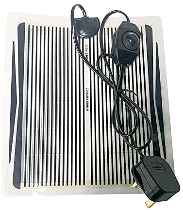 hisunfarm 15W Reptile Heat Mat, Pets Heating Pad for Tortoise Snakes Lizard Gecko Waterproof Under Tank Terrarium, Striped (15W)