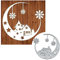 Christmas Snowflake Moon Die Cuts,Merry Christmas Tree House Snowflower Metal Cutting Dies Cut Stencils Template Mould DIY Invitation Card Scrapbook Embossing Craft Card Making