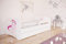 Bjird Kinderbett Jugendbett 70x140 80x160 80x180 cm Weiß mit Rausfallschutz Matratze Schublade und Lattenrost Kinderbetten für Mädchen und Junge - Einhorn 140 cm