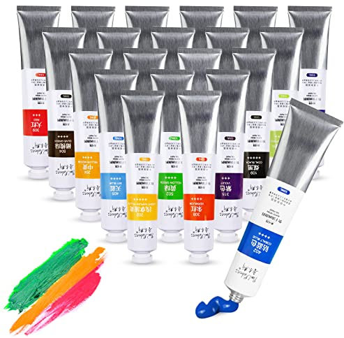 Paul Rubens Oil Paint, 20 Bright Oil Colors with High Saturation, 50ml Large Capacity Tubes, Faster Drying Time with Creamy Texture and Consistency for Artists, Students, Beginners