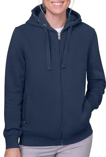 HRM Veste à Capuche Premium pour Femmes, Bleu Marine, Taille 2XL I Sweat à Capuche Femme, Commerce Équitable, 320 g/m² I Hoodie Femme en 70% Coton et 30% Polyester Recyclé