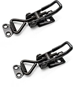 BDHI 2pcs Toggle Latch Clamp Heavy Duty Adjustable Toggle Clamp Heavy Duty 100KG/220lbs Holding Clasp Closure Steel Hasp Catch Clip for Door Cabinet Box Case Trunk Cases Smoker Lid Jig(Y120-2)