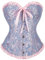 SZIVYSHI Corset Femme Noir Grande Taille Gothique Satin Corset Sein Nu Minceur Lingerie avec Ruban Lacet et G-String (M, Bleu et Rose)